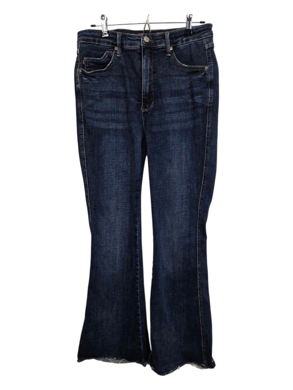 Judy Blue Flare Fit Jeans Size 32 Boho Denim Hippie Casual Raw Hem